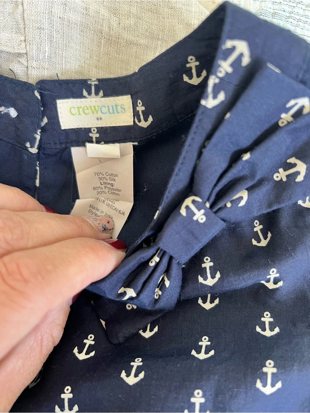 Crewcuts Navy Dress with White Anchor Print and other preppy nautical items